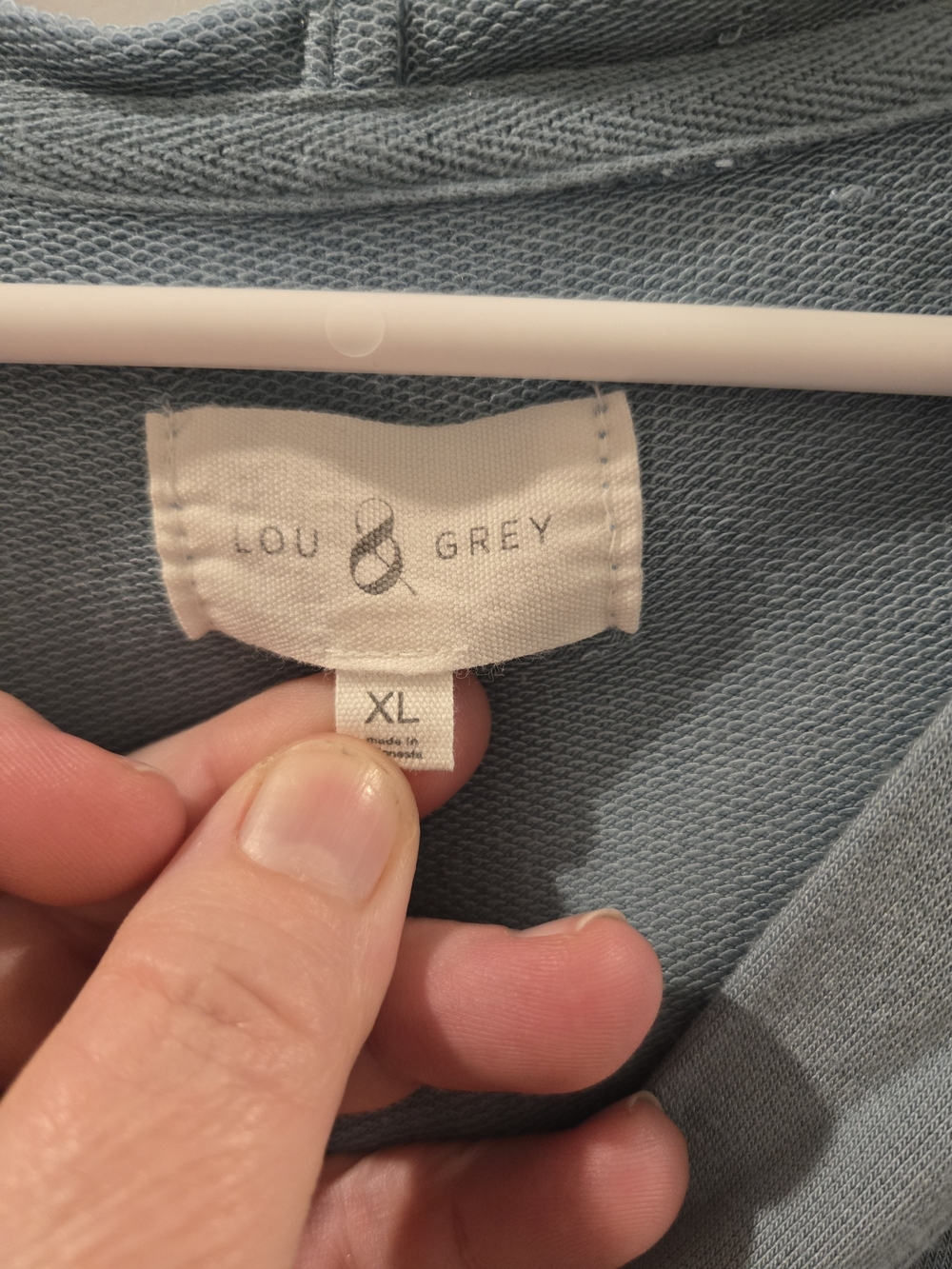 Lou & Grey Pale Blue Hooded V-Neck Top - Picture 4 of 4